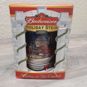 2001 Budweiser Holiday Stein "Holiday at the Capitol" in Original Box with COA
